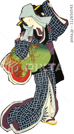 脅して奪った振袖を持つ女性 112650543