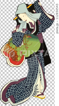 脅して奪った振袖を持つ女性 112650543