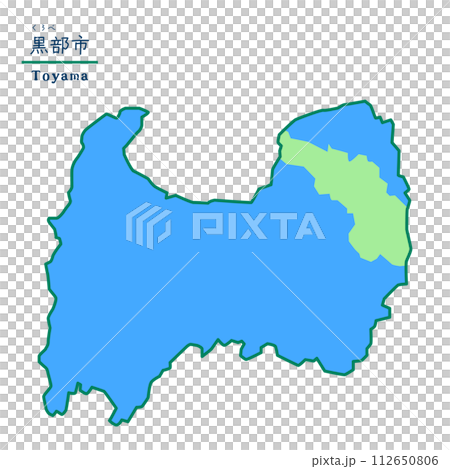 富山県の市町村の地図　黒部市 112650806