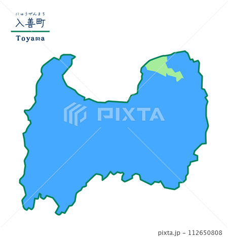富山県の市町村の地図　入善町 112650808
