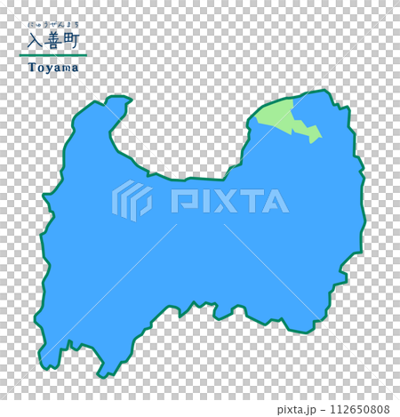 富山県の市町村の地図　入善町 112650808