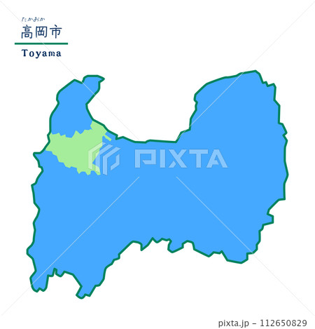 富山県の市町村の地図　高岡市 112650829