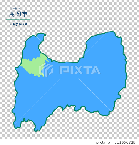 富山県の市町村の地図　高岡市 112650829