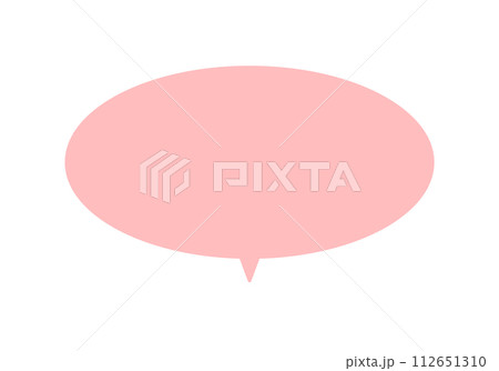 ピンク色の横長の丸い吹き出し - おしゃれでかわいい楕円形のフレーム素材 ピンク色の横長の丸い吹き出し - おしゃれでかわいい楕円形のフレーム素材 112651310