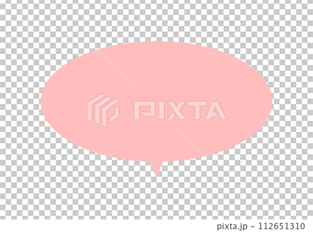 ピンク色の横長の丸い吹き出し - おしゃれでかわいい楕円形のフレーム素材 ピンク色の横長の丸い吹き出し - おしゃれでかわいい楕円形のフレーム素材 112651310