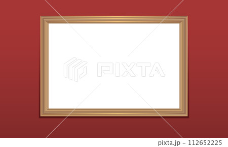 赤い背景に白抜きされた額縁のイラスト 赤い背景に白抜きされた額縁のイラスト 112652225