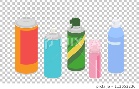 いろいろなスプレー缶のイラスト いろいろなスプレー缶のイラスト 112652230