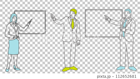 ビジネスピープルのフラットなイラストセット 112652681