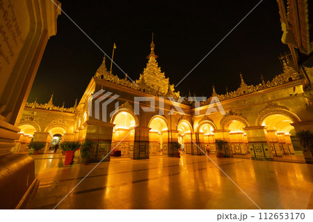 Mahamuni Buddha temple, Mandalay, Myanmar. 112653170