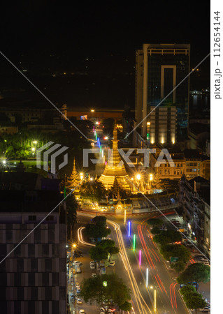 Shwedagon Pagoda, Burmese temples of Bagan City, unesco world heritage, Yangon, Myanmar or Burma. Tourist destination. Shwedagon Pagoda, Burmese temples of Bagan City, unesco world heritage, Yangon, Myanmar or Burma. Tourist destination. 112654144