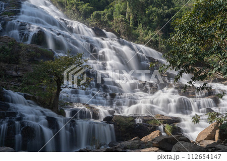 Mae Ya Waterfall, Doi Inthanon national park in Chiangmai, Thailand. Famous nature landscape background 112654147