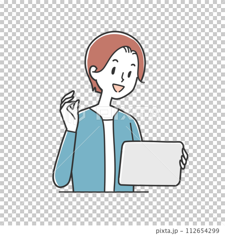 woman talking online 112654299