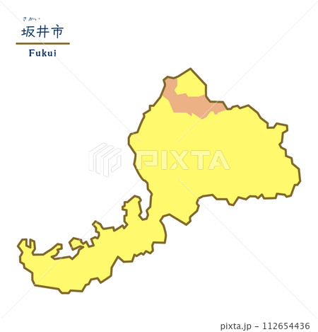 福井県の市町村の地図 坂井市 福井県の市町村の地図 坂井市 112654436