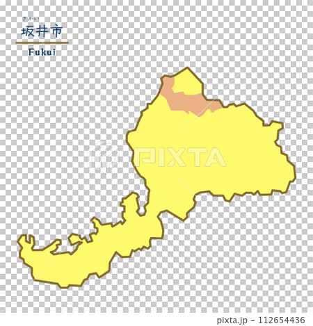 福井県の市町村の地図 坂井市 福井県の市町村の地図 坂井市 112654436