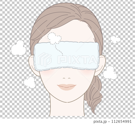 熱毛巾眼罩女插畫 112654991
