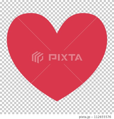 Simple and cute red heart illustration (flat design) 112655576
