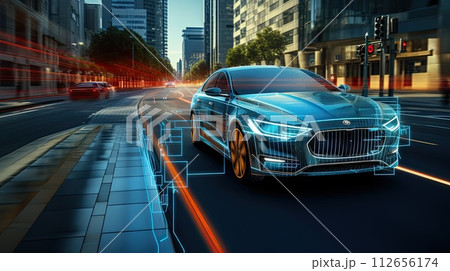 Electronic safety of the car on the road in the city. connected cars, 112656174