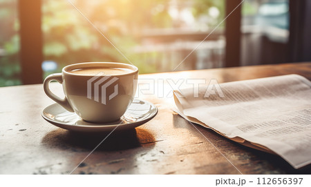 ハートの模様のラテアート・カフェラテ ハートの模様のラテアート・カフェラテ 112656397