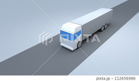 高速道路を走行する大型トラックのイラスト 高速道路を走行する大型トラックのイラスト 112656986
