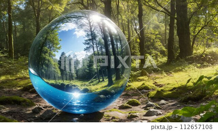 森にあるガラス玉/Glass ball in the forest 112657108