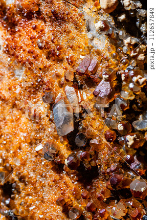 洞窟内に見られた方解石の結晶 112657849