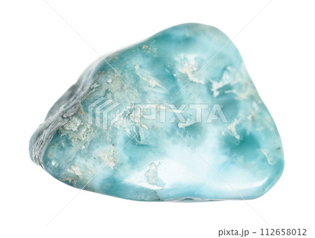 specimen of natural tumbled larimar rock cutout specimen of natural tumbled larimar rock cutout 112658012
