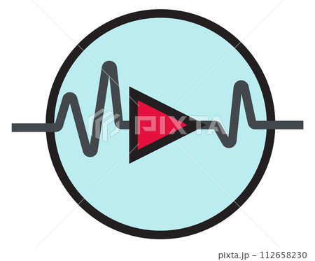 Audio record play sound wave color icon 112658230
