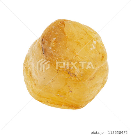 natural rough yellow sapphire crystal cutout 112658473