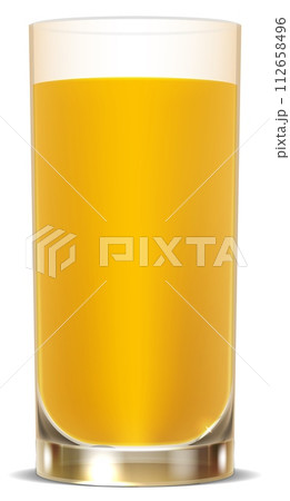 Orange juice glass realistic mockup. Fresh drink 112658496