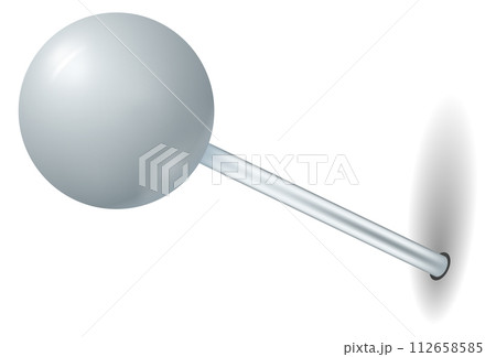 Blank metal sewing pin mockup. Realistic fastener Blank metal sewing pin mockup. Realistic fastener 112658585