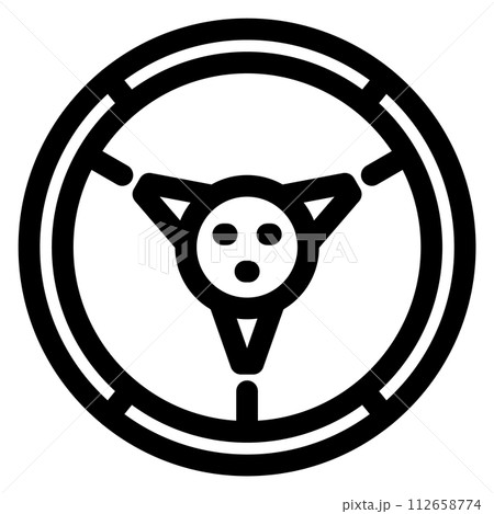 Steering wheel icon. Driving symbol. Road vehicle sign 112658774
