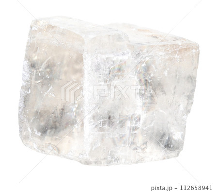 natural raw colorless calcite rock cutout natural raw colorless calcite rock cutout 112658941