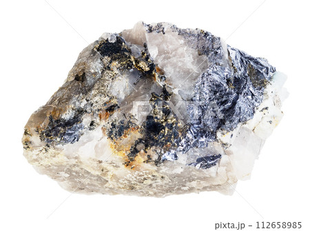 molybdenite and chalcopyrite in mineral cutout molybdenite and chalcopyrite in mineral cutout 112658985