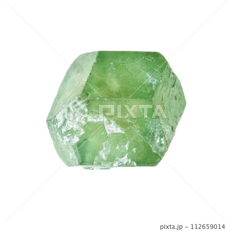 specimen of natural uncut demantoid crystal cutout 112659014