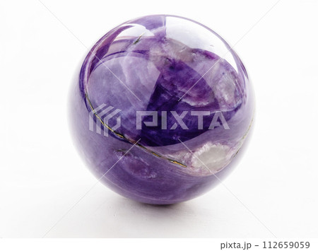 polished ball from natural charoite gemstone 112659059