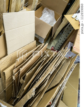 cardboard sheets from disassembled boxes cardboard sheets from disassembled boxes 112659060