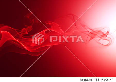 Red smoke background. Abstract artistic backdrop. vibrant red hues enveloped in swirling smoke, dynamic texture. creativity, mystery, intensity, energy, or transformation concept 112659071