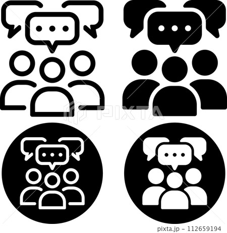 大人数 会話 アイコンセット 大人数 会話 アイコンセット 112659194