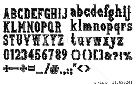 3d Western alphabet letters font 112659241