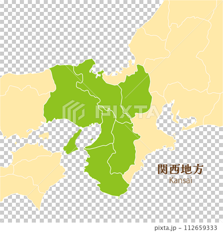 関西地方、関西地方の各県と周辺図 関西地方、関西地方の各県と周辺図 112659333