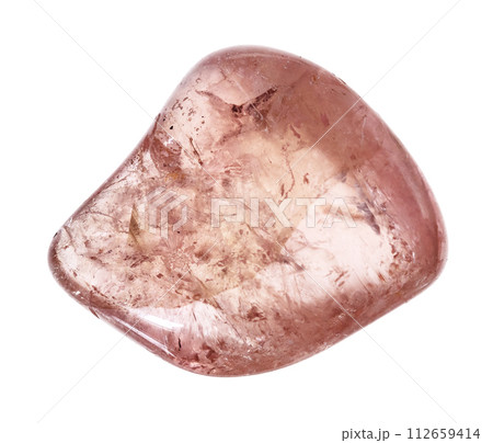 natural polished pink tourmaline gemstone cutout 112659414