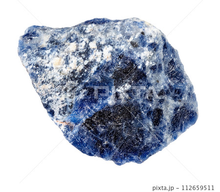 specimen of natural raw sodalite rock cutout 112659511