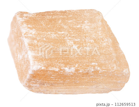specimen of natural raw selenite rock cutout 112659513