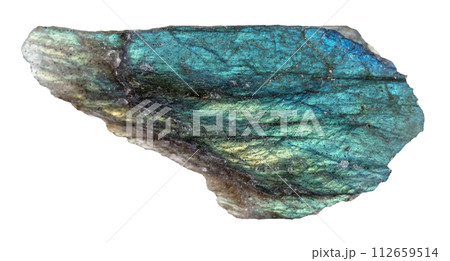 specimen of natural raw labradorite mineral cutout specimen of natural raw labradorite mineral cutout 112659514