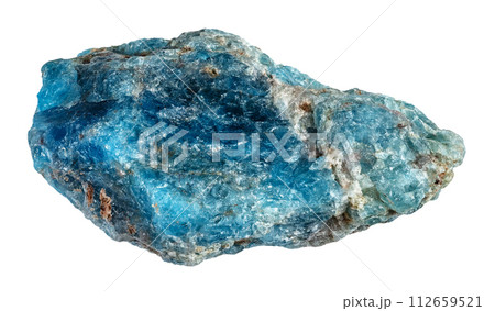 natural unpolished blue apatite stone cutout 112659521