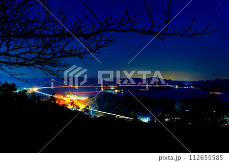 来島海峡第一大橋夜景4 112659585