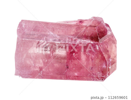 natural rough rubellite tourmaline crystal cutout 112659601