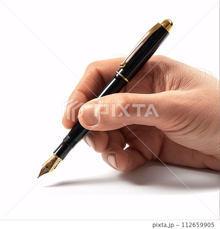 Hand Writing on Blank Paper, Isolated on White Background 112659905