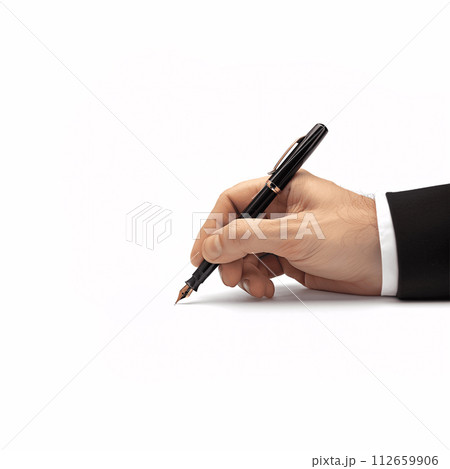 Hand Writing on Blank Paper, Isolated on White Background 112659906