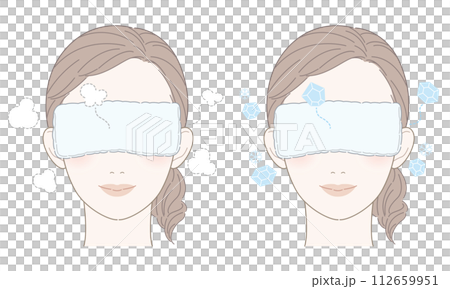 眼袋加熱/冷卻女性插畫 112659951